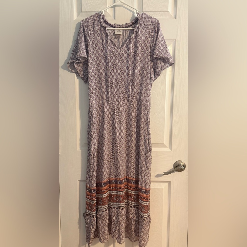 Knox Rose Purple and Brown Midi‎ Dress
